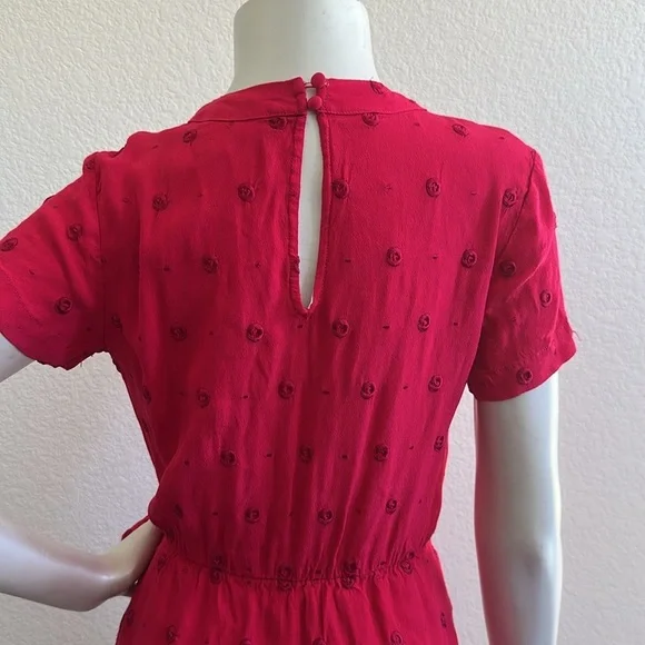 Anthropologie Ett:Twa Greenbrier Embroidered Romper in Pink Magenta